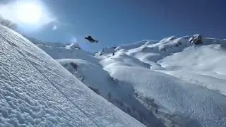 Freeride snowboarding in Bavarian backcountry735