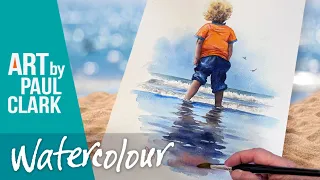 How to Paint a Child on the Beach in Watercolour