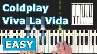 Coldplay - Viva La Vida - EASY Piano Tutorial - Sheet Music (Synthesia)