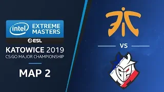 CS:GO - G2 vs fnatic [Dust2] Map 2 Ro4 - Challengers Stage - IEM Katowice 2019