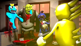 SHREK.EXE Eating a SONIC.EXE 🍓 YELLOW SANIC SAVES Rainbow Friends ⚡ In Garry`s mod!