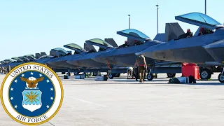 Air Dominance. US Air Force F-22 Raptor stealth fighters in the world's largest exercise.