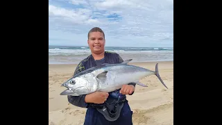 My first BLUEFIN TUNA off the beach with MNC fishing Tours and my Dad