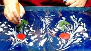 Painting on Water for Paper Marbling and Ebru Art technique