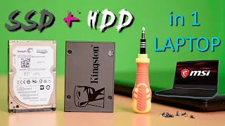 How to install laptop HDD in 2 Minutes 🔥 MSI GF63, GS65, GF65 Laptop - Dual Hard Disk 🔥 SSD + HDD
