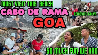 🏖️Must Visit This Cabo De Rama Beach Goa || Pebble Beach || Removing Kalva (Oyster)🦪