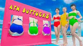 AMAZING MACHINE WALL BUTTOCK PRANK BATTLE NERF Dr  PoiGirl Nerf Guns POPULAR TIKTOK THOUSAND PRANK