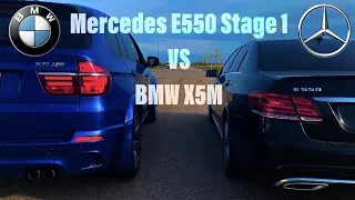 2014 Mercedes Benz E550 (Stage 1) vs 2013 BMW X5M (Stock)