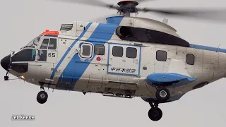 Aerospatiale AS332L1 Super Puma Helicopter Takeoff & Landing