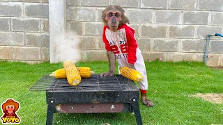 YoYo Jr knows how to bake corn for breakfast