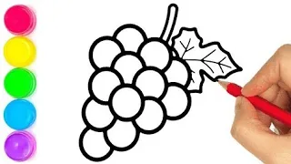 How to draw grapes step by step|Grapes drawing|Grapes Drawing|How to Draw Grapes Step by Step|grapes