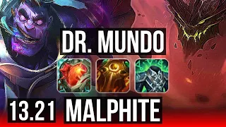 DR. MUNDO vs MALPHITE (TOP) | 5/1/4, 600+ games | EUW Master | 13.21