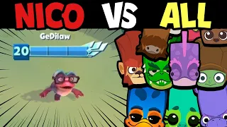 NICO vs ALL JUNGLE CHARACTERS - NEW CHARACTER THE BEST? | Zooba Tournament