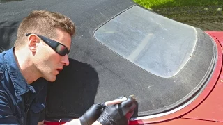 How to Clean Convertible Top & Restore "Yellow" Window"