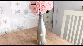 DIY Wine Bottle Vase Up-cycle