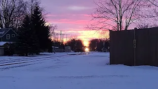 [Beautiful sunset]CN 568 Arriving back in Stratford Feb 17 2024