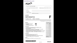 AQA GCSE MATHEMATICS PAPER 3 JUNE 2022 QUESTION PAPER  (8300/3F: Foundation Tier, Calculator)