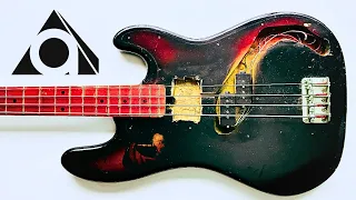 Unknown junk electric bass was repainted and restored.