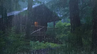 Intense Rain and Thunder for Perfect Deep Sleep - Ultra Relaxing Rain in Misty Forest