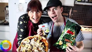 PIZZA MED CHIPS OG DIP /Mutti og Mortens køkken