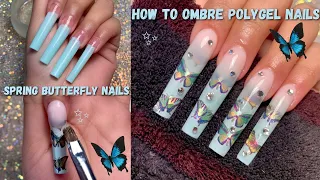 EASY OMBRE POLYGEL NAILS | SPRING POLYGEL NAILS | NAIL TUTORIAL