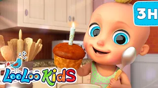 Cupcake Delight 🧁 | 3-Hour Mega Mix of LooLoo Kids Nursery Rhymes & Songs for Children