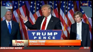 U.S Presidential Race: Trump Commends Hillary Clinton In Acceptance Speech Pt.1