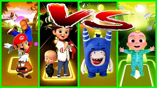 Super Mario VS Baby Boss VS Pogo VS Cocomelon Tiles Hop Game
