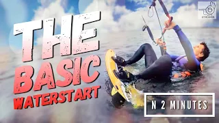 Kiteboarding- The Basic Waterstart (N 2 Minutes)