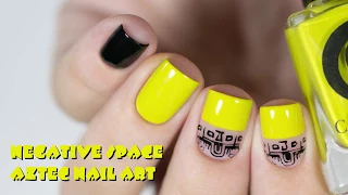 Negative Space Aztec Nail Art | Легкий маникюр | Негативное Пространство