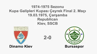 Dinamo Kiev 2-0 Bursaspor 19.03.1975 - 1974-1975 UEFA Cup Winners' Cup Quarter Final 2nd Leg