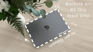 macbook air m2 (space grey) unboxing 💻✨