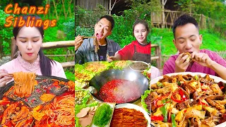 How To Eat Extremely Spicy Meat Hot Pot 2022🔥  | Mukbang Eating Challenge | Village Food Cooking