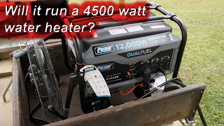 Pulsar (G12KBN) Dual Fuel 12000 Watt Generator [part 3] Running My 4500 Watt Water Heater and Home!
