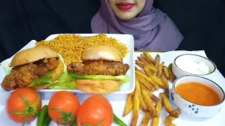 #asmr 😋 eating crispy fried chicken Burger & Maggi noodles 💥💥