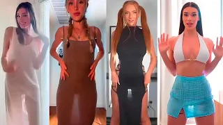 😱Transparent Dress Challenge😱[4K] Girls Without Underwear #40