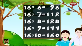 Maths Times Tables HD | Times Tables For Kids | Times Tables Practice | Multiplication Table of 16