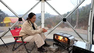 Wood stove for winter camping, never give up!