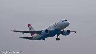 {Full HD} Austrian Airlines Airbus A319-112 Sunset Takeoff from Belgrade Airport