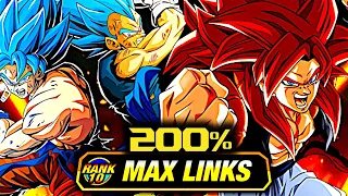 200% LEADER SKILL ON LEVEL 10 LINKS INT SUPER SAIYAN 4 GOGETA! (DBZ: Dokkan Battle)