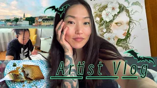 Artist Vlog 🌺 Serbia, painting flowers and vamps, eating (too much) and visiting museums