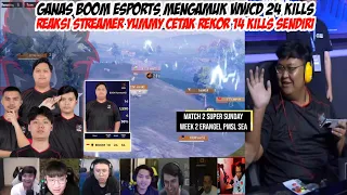 REAKSI STREAMER YUMMY CETAK REKOR 14 KILLS SENDIRI | BOOM MENGGILA WWCD 24 KILLS - MATCH 2 PMSL SEA