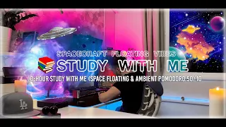 3-Hour Study With Me📝(Spacecraft Floating & Sci-Fi Ambient) Pomodoro 50/10