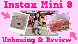 FujiFilm Instax Mini 8 Unboxing & Review. Instant Camera Pink Instax Fun Pack