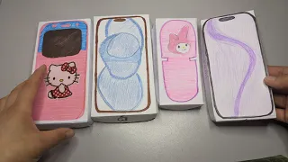 [🫧Paper Diy🫧] Sanrio Paper Phones Collection unboxing! |ASMR