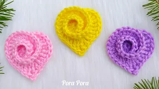 Crochet Rose Heart I Scrap Yarn Crochet Projects