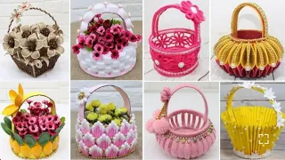 10 Best collection Flower Basket craftfrom different materials.#nusaibacraftart