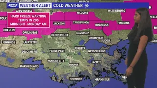 Some areas under a hard freeze warning tonight