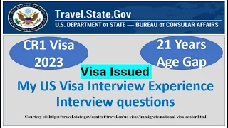 My US  CR1 Visa Interview Experience || CR1 Visa Interview questions || Visa Issued