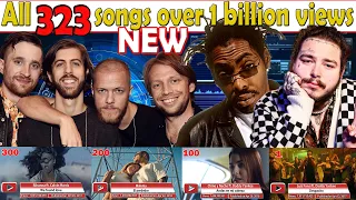 All 323 songs with over 1 billion views  - July 2022 №18